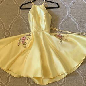 Alyce Paris Yellow Floral Prom Dress